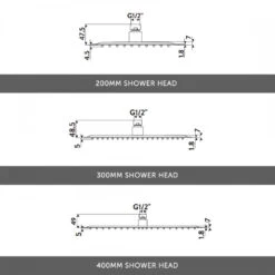 Gabrielle Concealed Thermostatic Shower Valve, Fixed 400mm Shower Head, Handset & Overflow Bath Filler - 300mm Ceiling Shower Arm -Vado Sale Store drench melanie shower valve kit options 2 2