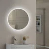 Nicole LED Illuminated Round Slimline Bathroom Mirror With Demister Pad & Colour Change LEDs - 800mm -Vado Sale Store drench nicole led demister mirror 600mm lifestyle