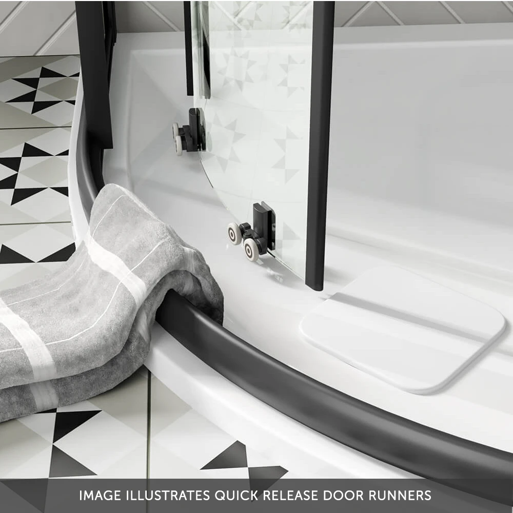 Harbour Primrose 6mm Single Matt Black Sliding Shower Door 1200mm & 800mm Side Panel 12 Harbour Primrose 6mm Single Matt Black Sliding Shower Door 1200mm & 800mm Side Panel - Image 10