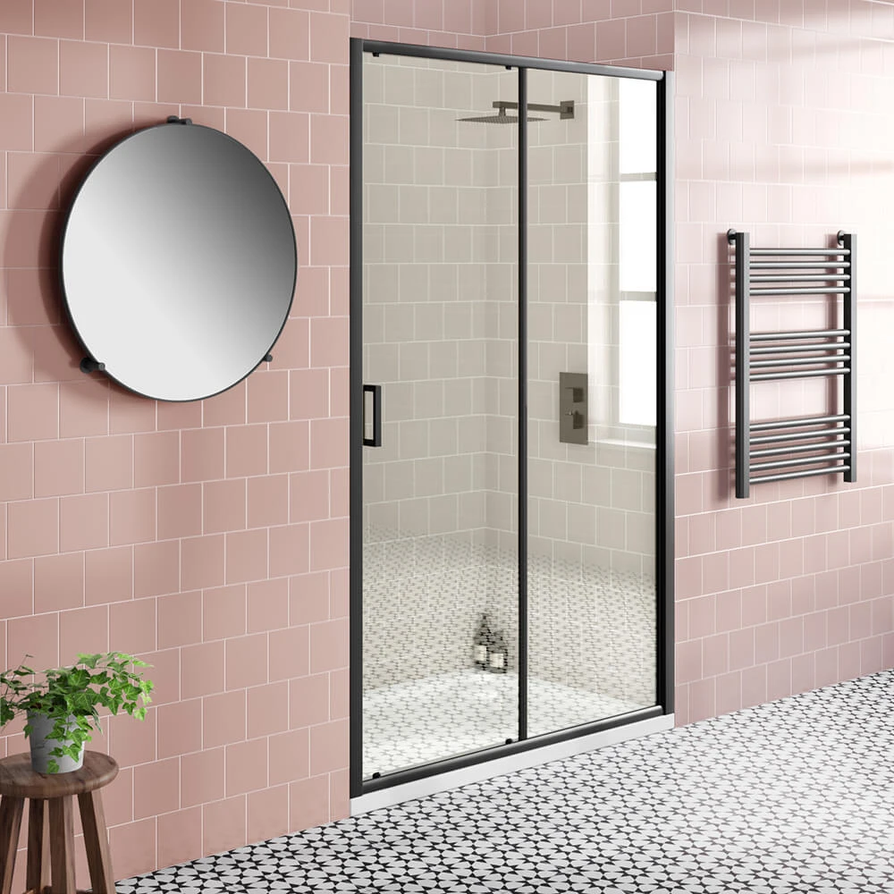 Harbour Primrose 6mm Single Matt Black Sliding Shower Door 1200mm & 800mm Side Panel 6 Harbour Primrose 6mm Single Matt Black Sliding Shower Door 1200mm & 800mm Side Panel - Image 4