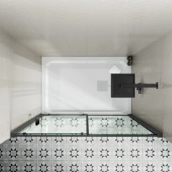 Harbour Primrose 6mm Single Matt Black Sliding Shower Door 1200mm & 800mm Side Panel 15 Harbour Primrose 6mm Single Matt Black Sliding Shower Door 1200mm & 800mm Side Panel -Vado Sale Store drench noir sliding door black lifestyle2