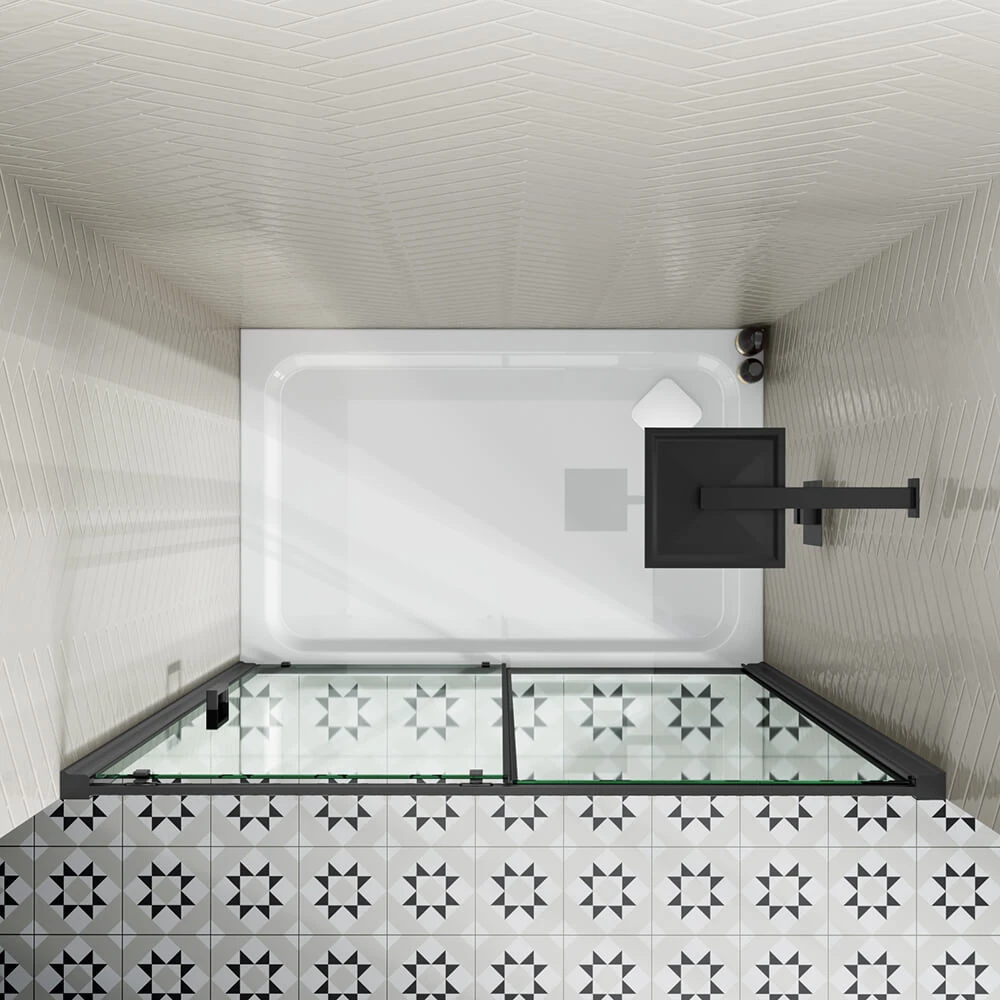 Harbour Primrose 6mm Single Matt Black Sliding Shower Door 1200mm & 800mm Side Panel 5 Harbour Primrose 6mm Single Matt Black Sliding Shower Door 1200mm & 800mm Side Panel - Image 3