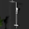 Drench Square Telescopic WRAS-Approved Thermostatic Rigid Riser Shower Set With Slim Head 2 Drench Square Telescopic WRAS-Approved Thermostatic Rigid Riser Shower Set With Slim Head -Vado Sale Store drench square telescopic exposed shower set lifestyle