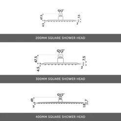 Zane Concealed Shower Valve With 400mm Head, Handset & Overflow Bath Filler - 380mm Wall Arm -Vado Sale Store drew square fixed shower head option tech banner 4