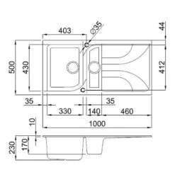 Reginox Ego Ghisa Black Granite 1.5 Bowl Kitchen Sink & Vellamo Caspian Dual Lever Mono Kitchen Mixer -Vado Sale Store ego475 tech