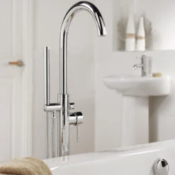 Sagittarius Ergo Floor Mounted Bath Shower Mixer & No.1 Kit -Vado Sale Store ergo floor bsm display