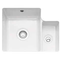 Caple Ettra 1.5 Bowl Undermount White Ceramic Kitchen Sink - 545 X 440mm
