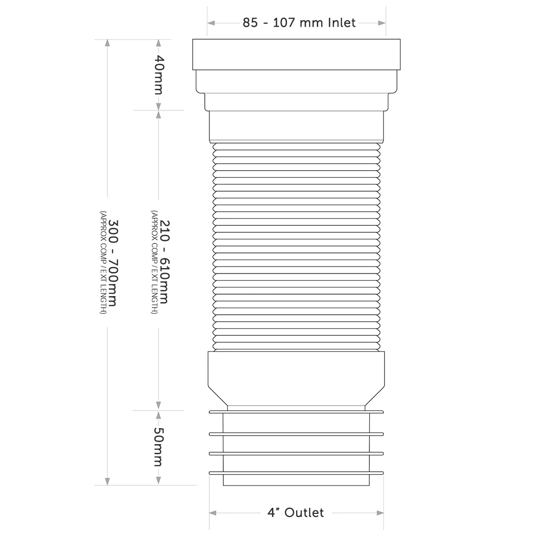 Flexible Toilet Pan Waste Connector 6 Flexible Toilet Pan Waste Connector - Image 4