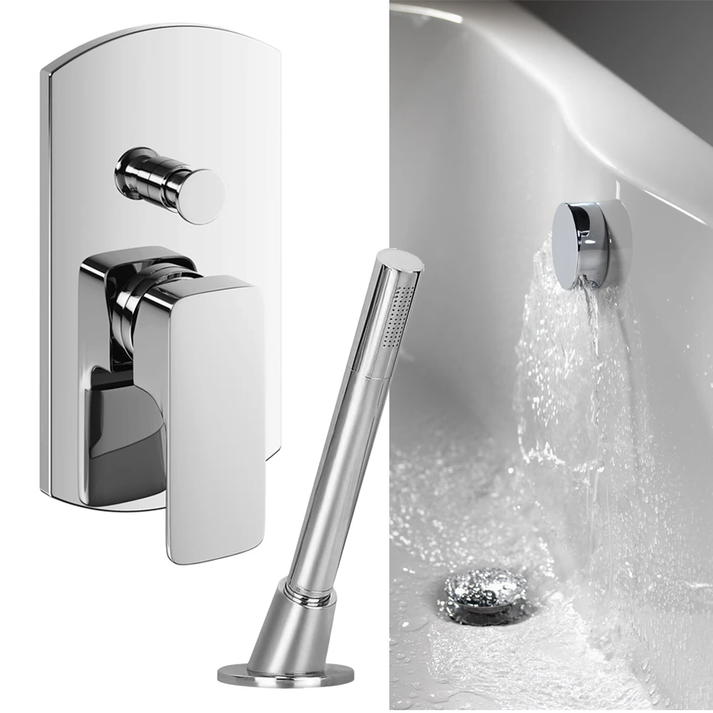 Vellamo Panache Bath Shower Mixer With Overflow Filler & Pull Out Handset 3 Vellamo Panache Bath Shower Mixer With Overflow Filler & Pull Out Handset