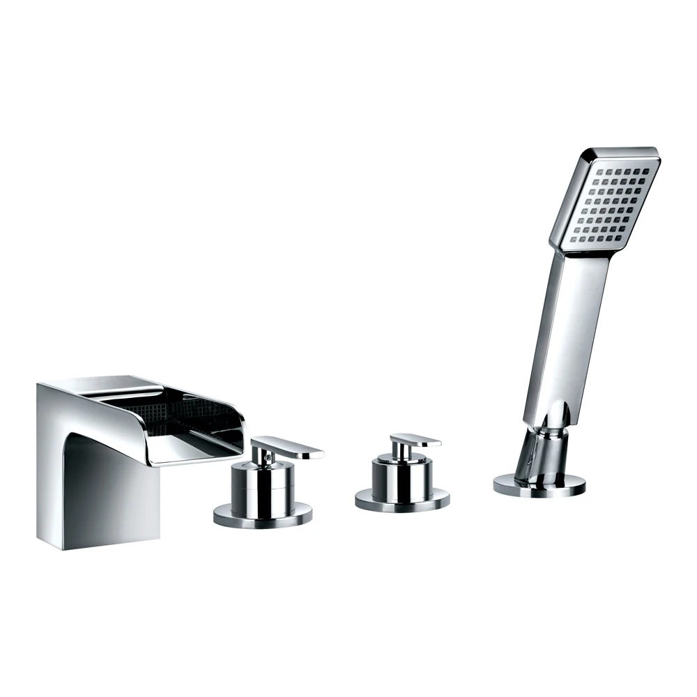 Flova Cascade 4 Hole Deck Mounted Waterfall Bath Shower Mixer With Pull Out Handset 3 Flova Cascade 4 Hole Deck Mounted Waterfall Bath Shower Mixer With Pull Out Handset