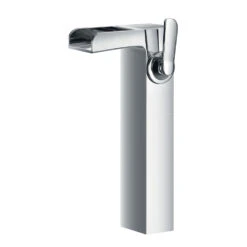 Flova Cascade Tall Waterfall Mono Basin Mixer With Clicker Waste