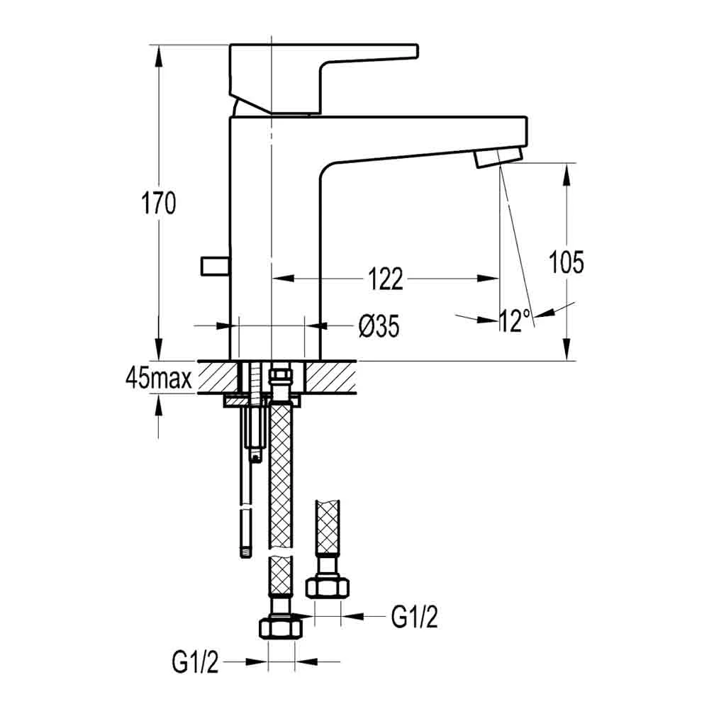 Flova Dekka Mono Basin Mixer With Clicker Waste 5 Flova Dekka Mono Basin Mixer With Clicker Waste - Image 3