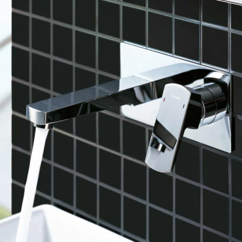 Flova Dekka Wall Mounted Basin Mixer Tap With Clicker Waste 3 Flova Dekka Wall Mounted Basin Mixer Tap With Clicker Waste