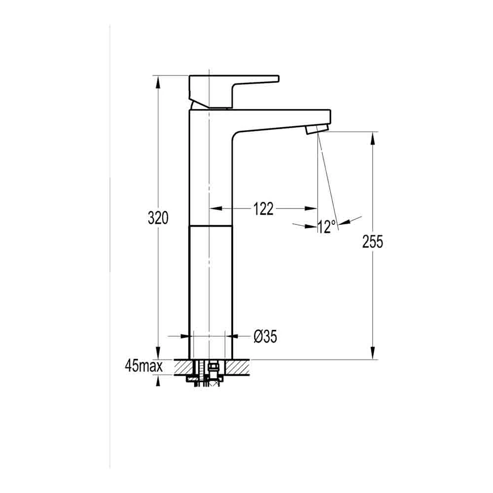 Flova Dekka Tall Mono Basin Mixer With Clicker Waste 4 Flova Dekka Tall Mono Basin Mixer With Clicker Waste - Image 2