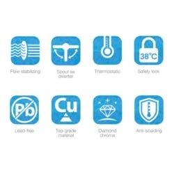 Flova Essence Exposed Thermostatic Bath & Shower Mixer With Diverter Spout -Vado Sale Store flova essence wall mounted thermostatic bath shower mixer with diverter spout features