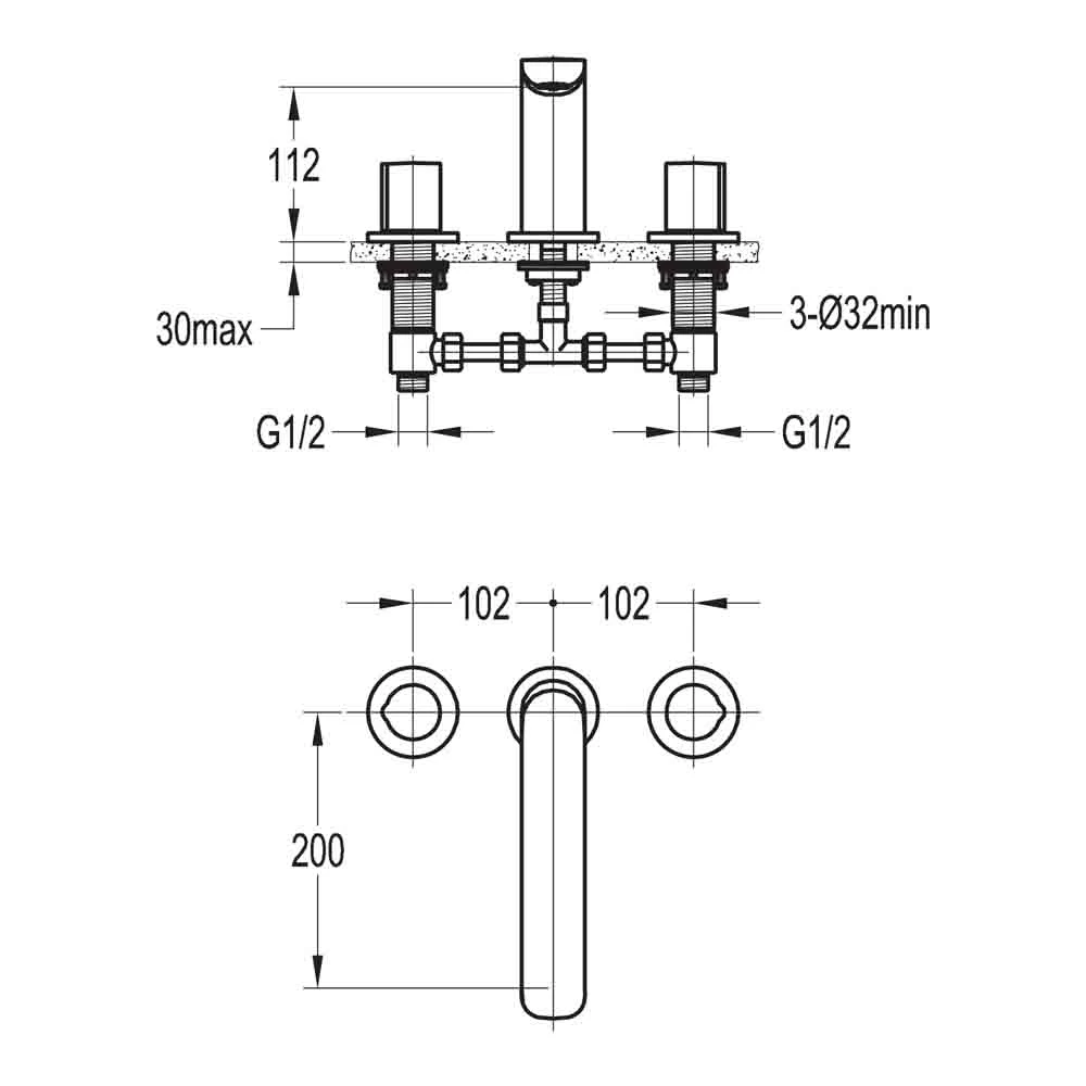 Flova Allore 3 Hole Deck Mounted Bath Mixer 5 Flova Allore 3 Hole Deck Mounted Bath Mixer - Image 3
