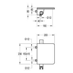 Flova Annecy Wall Mounted Waterfall Bath Shower Mixer With Handset Kit 11 Flova Annecy Wall Mounted Waterfall Bath Shower Mixer With Handset Kit -Vado Sale Store flova size drawing anwmtbsm