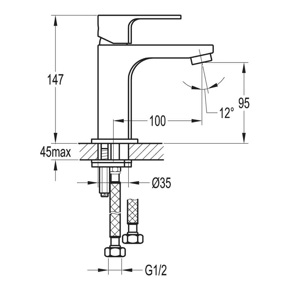 Flova Smart Cloakroom Basin Mixer Tap With Clicker Waste 5 Flova Smart Cloakroom Basin Mixer Tap With Clicker Waste - Image 3
