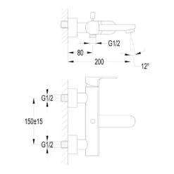 Flova Smart Wall Mounted Single Lever Bath Shower Mixer -Vado Sale Store flova size drawing smwmbsm