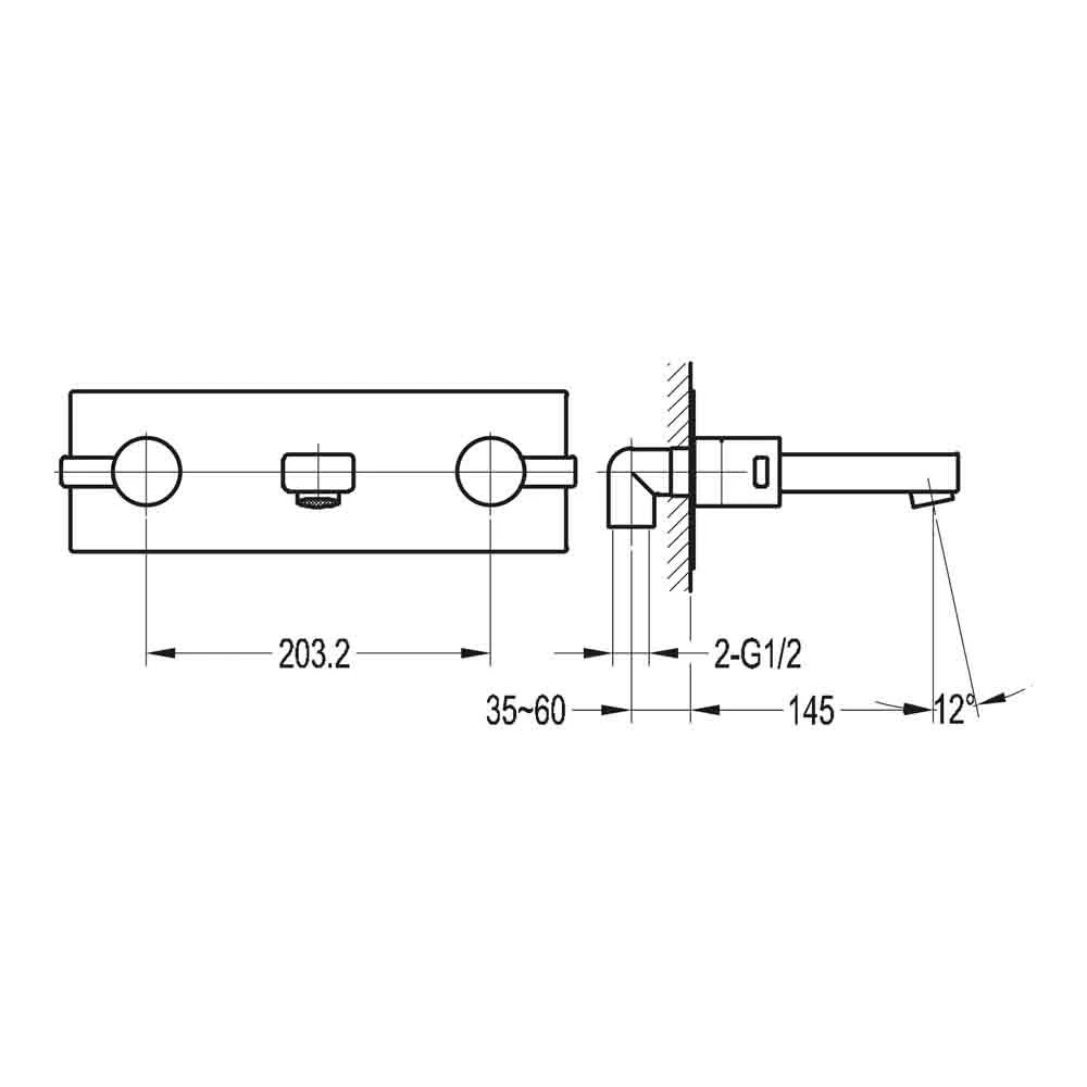 Flova STR8 Concealed Wall Mounted Double Lever Basin Mixer With Clicker Waste 5 Flova STR8 Concealed Wall Mounted Double Lever Basin Mixer With Clicker Waste - Image 3