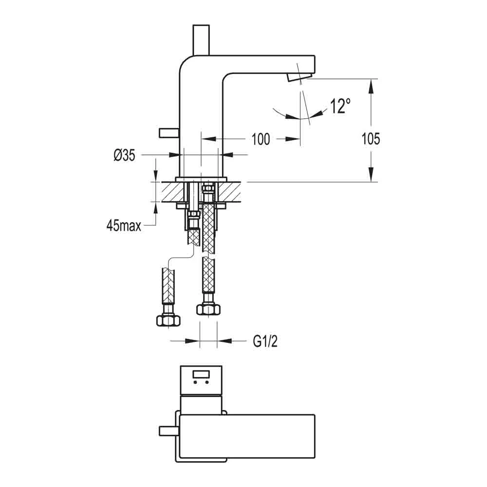 Flova STR8 Mono Basin Mixer With Clicker Waste 5 Flova STR8 Mono Basin Mixer With Clicker Waste - Image 3