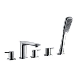 Flova Urban 5 Hole Deck Mounted Bath Shower Mixer With Pull Out Handset