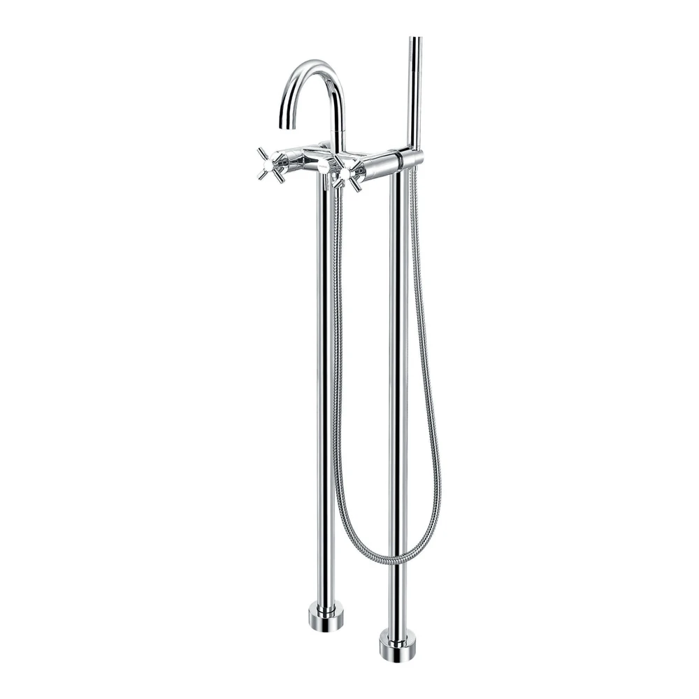 Flova XL Floor Standing Bath Shower Mixer Tap With Handset Kit 3 Flova XL Floor Standing Bath Shower Mixer Tap With Handset Kit