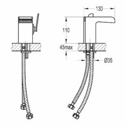 Flova Cascade Waterfall Mono Basin Mixer With Clicker Waste 9 Flova Cascade Waterfall Mono Basin Mixer With Clicker Waste -Vado Sale Store flovacascade cabas tech