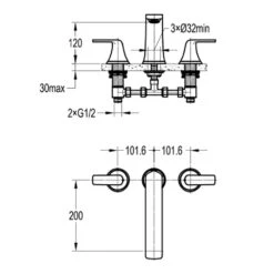 Flova Fusion 3 Hole Deck Mounted Bath Mixer Tap -Vado Sale Store fn3hbf flova fusion bath fillers techimage