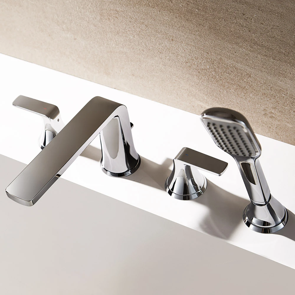 Flova Fusion 4 Hole Deck Mounted Bath Shower Mixer With Pull Out Handset 4 Flova Fusion 4 Hole Deck Mounted Bath Shower Mixer With Pull Out Handset - Image 2