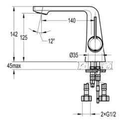 Flova Fusion Mono Basin Mixer With Clicker Waste -Vado Sale Store fnbas flova fusion mono basin mixers techimage