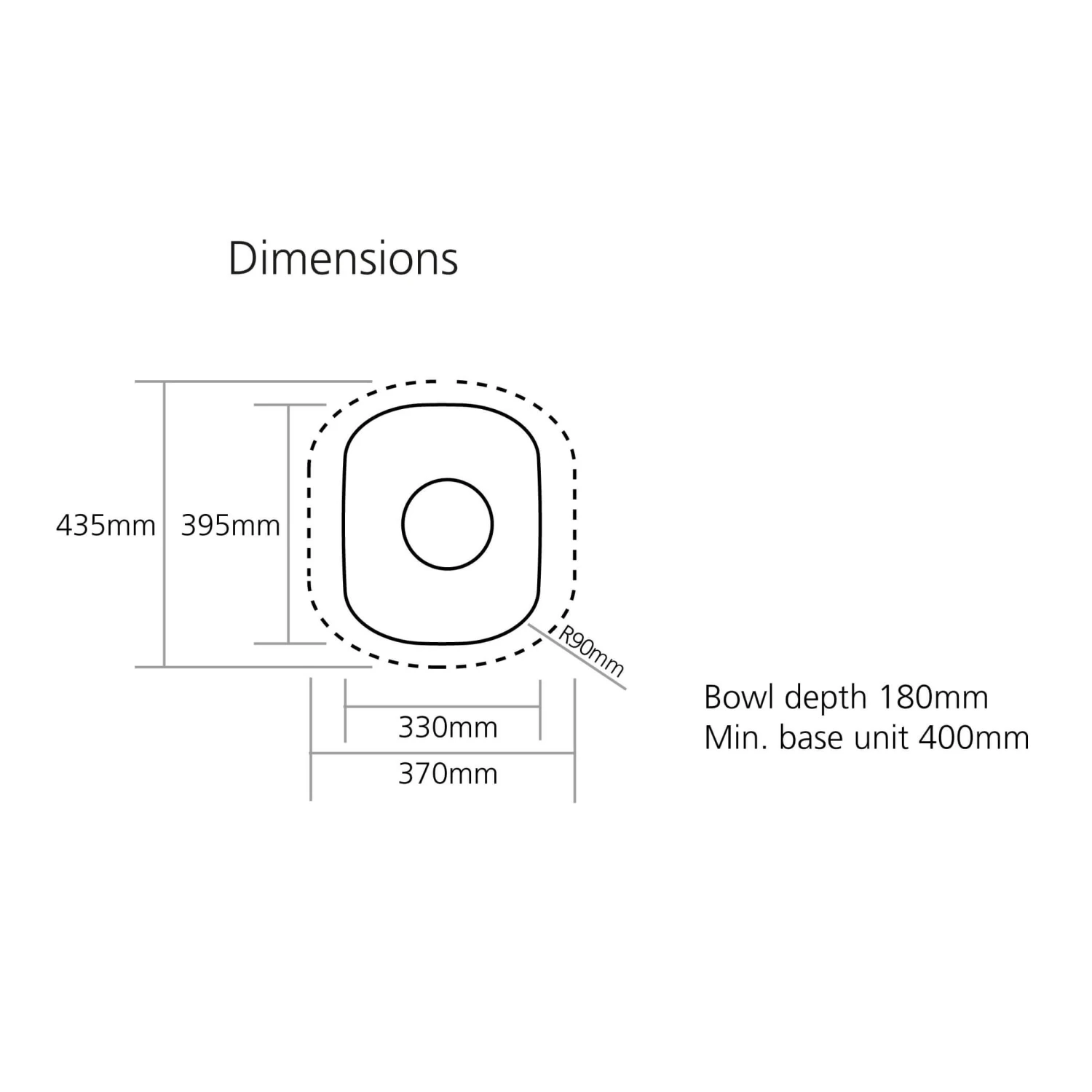 Caple Form 1 Bowl Undermount Satin Stainless Steel Sink & Waste Kit - 370 X 435mm 4 Caple Form 1 Bowl Undermount Satin Stainless Steel Sink & Waste Kit - 370 X 435mm - Image 2
