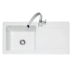 Caple Foxboro 1 Bowl White Ceramic Kitchen Sink With Reversible Drainer - 1000 X 500mm