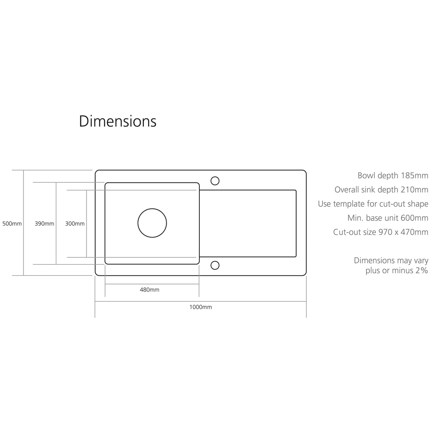 Caple Foxboro 1 Bowl White Ceramic Kitchen Sink With Reversible Drainer - 1000 X 500mm 5 Caple Foxboro 1 Bowl White Ceramic Kitchen Sink With Reversible Drainer - 1000 X 500mm - Image 3