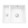 Caple Friska 1.5 Bowl Undermount White Ceramic Kitchen Sink - 545 X 440mm