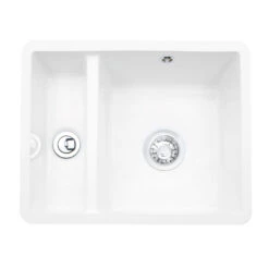 Caple Friska 1.5 Bowl Undermount White Ceramic Kitchen Sink - 545 X 440mm