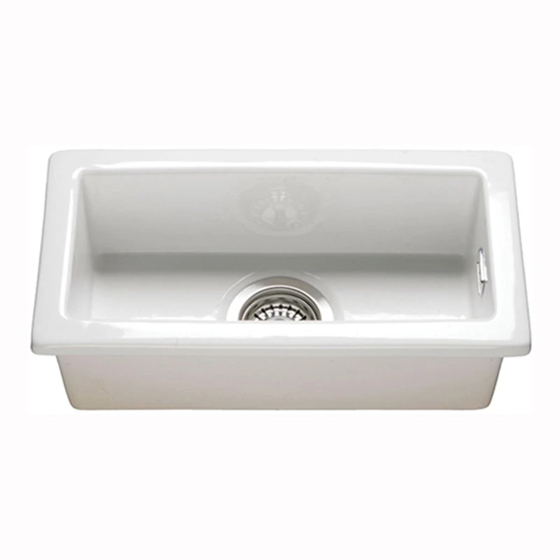 Butler & Rose Gourmet White Ceramic Rectangular 0.5 Bowl Kitchen Sink & Waste Kit - 250mm X 475mm 3 Butler & Rose Gourmet White Ceramic Rectangular 0.5 Bowl Kitchen Sink & Waste Kit - 250mm X 475mm