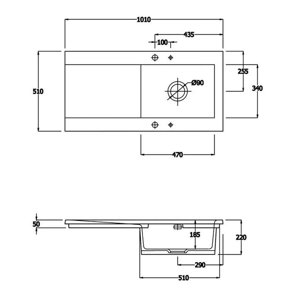 Butler & Rose Dream White Ceramic Fireclay Single Bowl Kitchen Sink With Reversible Drainer & Waste Kit - 1010mm X 510mm 8 Butler & Rose Dream White Ceramic Fireclay Single Bowl Kitchen Sink With Reversible Drainer & Waste Kit - 1010mm X 510mm - Image 6