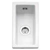 Caple Hampshire 0.5 Bowl Inset Or Undermount White Ceramic Kitchen Sink - 250 X 475mm