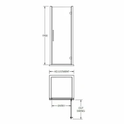 Harbour Alchemy 8mm Easy Clean Hinged Shower Door 700mm & Side Panel 900mm -Vado Sale Store harbour alchemy 8mm hinged shower door technical drawing