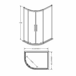 Harbour Alchemy 8mm Easy Clean Offset Quadrant Shower Enclosure - 1200 X 800mm -Vado Sale Store harbour alchemy 8mm offset quadrant shower enclosure technical drawing