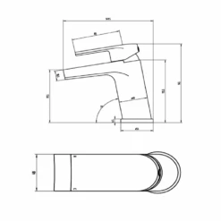Vellamo Poise Basin Mixer Tap & Waste 11 Vellamo Poise Basin Mixer Tap & Waste -Vado Sale Store harbour clarity basin mixer tap waste technical drawing