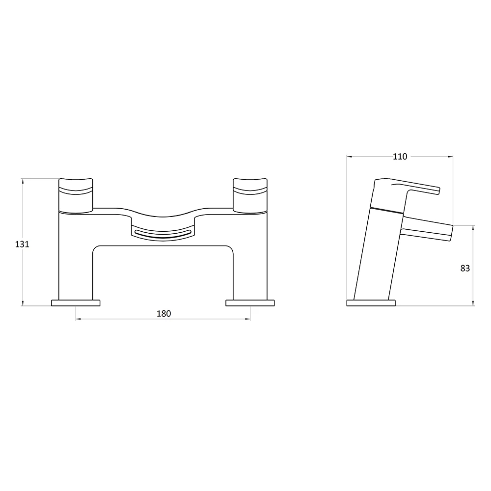 Vellamo Poise Deck Mounted Bath Filler - Chrome 4 Vellamo Poise Deck Mounted Bath Filler - Chrome - Image 2