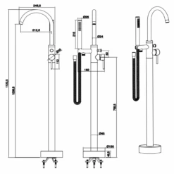 Harbour Clarity Floorstanding Bath Shower Mixer - Brushed Brass 7 Harbour Clarity Floorstanding Bath Shower Mixer - Brushed Brass -Vado Sale Store harbour clarity freestanding bath shower mixer brushed brass tech