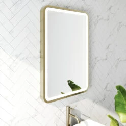 Harbour Clarity LED Illuminated Brushed Brass Framed Mirror With Demister Pad - 500 X 700mm 20 Harbour Clarity LED Illuminated Brushed Brass Framed Mirror With Demister Pad - 500 X 700mm -Vado Sale Store harbour clarity led illuminated mirror brushed brass 500 700 4