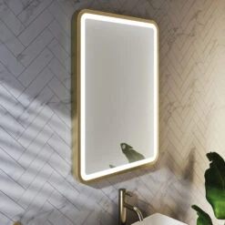 Harbour Clarity LED Illuminated Brushed Brass Framed Mirror With Demister Pad - 500 X 700mm 15 Harbour Clarity LED Illuminated Brushed Brass Framed Mirror With Demister Pad - 500 X 700mm -Vado Sale Store harbour clarity led illuminated mirror brushed brass 500 700 6