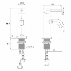 Harbour Clarity Mini Cloakroom Basin Mixer Tap & Waste - Chrome -Vado Sale Store harbour clarity mini mono basin tap chrome tech