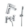 Vellamo Poise Mono Basin Mixer & Bath Shower Mixer With Shower Kit -Vado Sale Store harbour clarity tap pack tap231 tap233 cutout