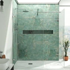 Harbour Frameless 10mm 2m Tall Easy Clean No-Profile Wetroom 2 Panels 700mm & 760mm -Vado Sale Store harbour frameless 2panel pack lifestyle2