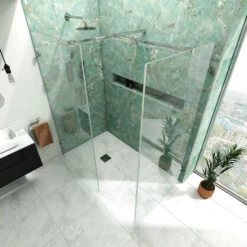 Harbour Frameless 10mm 2m Tall Easy Clean No-Profile Wetroom 2 Panels 700mm & 760mm -Vado Sale Store harbour frameless 2panel pack lifestyle3